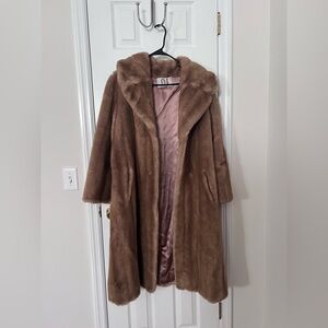 Luxurious Brown Faux Fur Coat